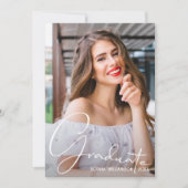 4 Foto Collage Abschluss Dark Maroon Einladung (Vorderseite)