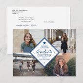 4 Foto Collage Abschluss Modernes, elegantes Drehb Ankündigungspostkarte (Vorne/Hinten)