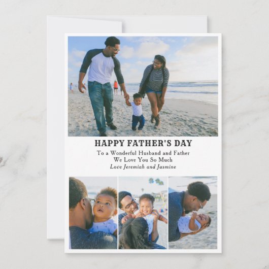 4 Foto Collage Add Message Happers Day Card Einladung (Vorderseite)