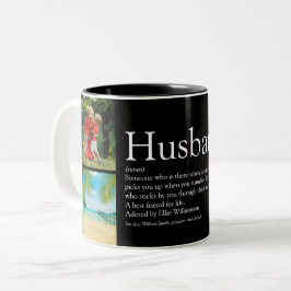 4 Foto Collage Best Ever Husband Definition Zweifarbige Tasse
