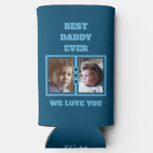 4 Foto Collage Beste Papa Liebe du blau Selters Dosenkühler (Rückseite)