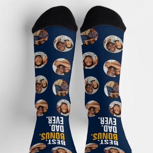 4 Foto Collage Bester Bonus Vater je Socken (Oben)