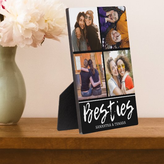 4 Foto Collage Besties BESTE FREUNDIN Name Black Fotoplatte