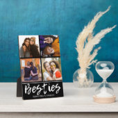 4 Foto Collage Besties BESTE FREUNDIN Name Black Fotoplatte (Seite)