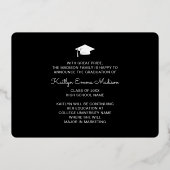 4 Foto Collage Black & Gold Foil Grad Card Folieneinladung (Rückseite)