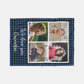 4 Foto Collage Blue Buffalo Kariert Opa Fleecedecke (Vorderseite (Horizontal))