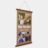 4 Foto Collage brauner Hintergrund Wandteppich Mit Holzrahmen (Gewinkelt)