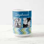 4-Foto-Collage Bunte Chevrons Kaffeetasse (Mittel)