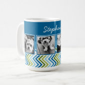 4-Foto-Collage Bunte Chevrons Kaffeetasse (Vorderseite Links)