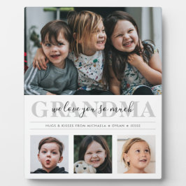 4-Foto Collage & Custom Text Oma/Nana/Andere Fotoplatte