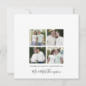 4 Foto Collage Erste Jahrestag Custom Gray Karte (Vorderseite)