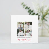 4 Foto Collage Erste Jubiläumsfeier Custom Modern Karte (Stehend Vorderseite)