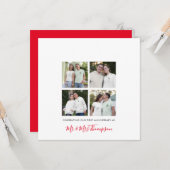 4 Foto Collage Erste Jubiläumsfeier Custom Modern Karte (Vorderseite/Rückseite Beispiel)