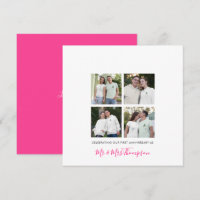 4 Foto Collage Erste Jubiläumsfeier Custom Pink