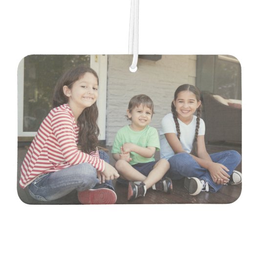 4 Foto Collage Familienname Burgundy und Gold Autolufterfrischer (Rückseite)