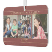 4 Foto Collage Familienname Burgundy und Gold Autolufterfrischer (Links)