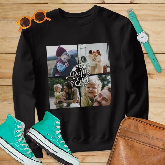 4 Foto Collage Family Memory Vatertag Sweatshirt