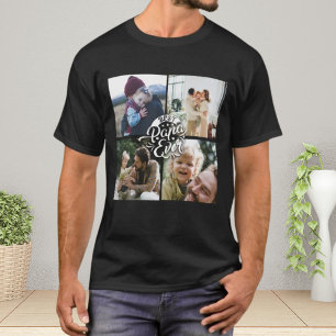 4 Foto Collage Family Memory Vatertag T-Shirt