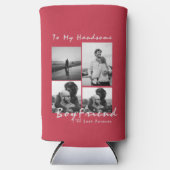 4-Foto Collage Forever Boyfriend Valentine's Day Selters Dosenkühler (Vorderseite)