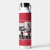 4-Foto Collage Forever Boyfriend Valentine's Day Trinkflasche (Vorne)