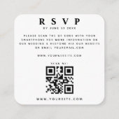 4 Foto Collage Fotografy Wedding RSVP QR Code Begleitkarte (Rückseite)