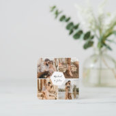 4 Foto Collage Fotografy Wedding RSVP QR Code Begleitkarte (Stehend Vorderseite)