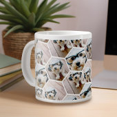 4 Foto Collage - Funkes Hexagon-Muster Jumbo-Tasse
