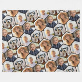 4-Foto-Collage - funky hexagonales Muster Fleecedecke (Vorderseite (Horizontal))