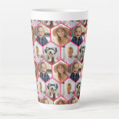 4-Foto-Collage - funky hexagonales Muster Milchtasse (Vorderseite)