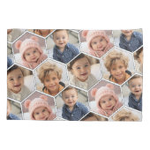 4 Foto Collage - Funky Honeycomb Hexagon Muster Kissenbezug (Rückseite)