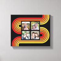 4 Foto Collage Funky Line Art Black Sunset Colors