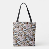 4 Foto Collage - funky Sechseck-Muster schwarz Tasche (Rückseite)
