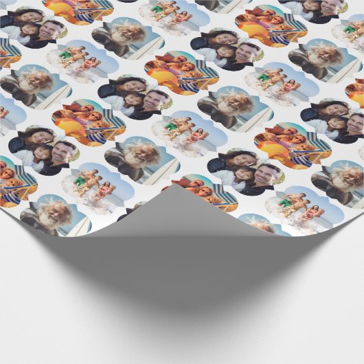 4 Foto Collage Geburtstag Geschenkpapier (Ecke)