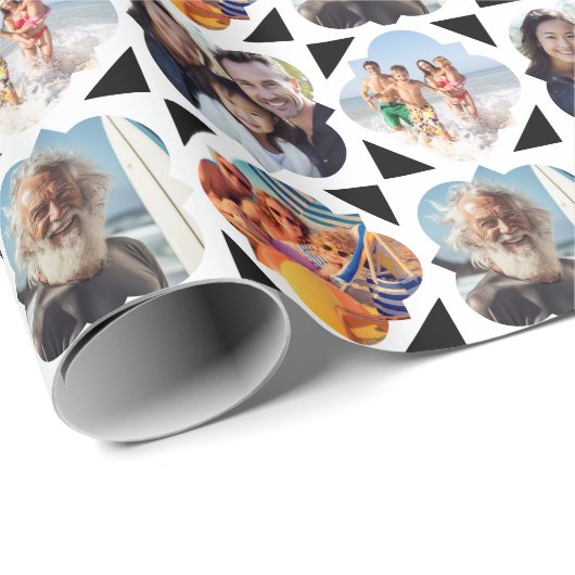 4 Foto Collage Geburtstag Geschenkpapier (Rolleneckpunkt)