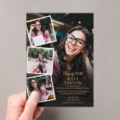 4 Foto Collage Gold Graduation Party Acryleinladungen (Insitu (Handheld))