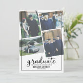 4 Foto Collage Graduate Announce - Abschluss Einladung (Stehend Vorderseite)