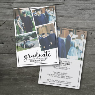 4 Foto Collage Graduate Announce - Abschluss Einladung