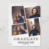 4 Foto Collage Graduate Announce - Abschluss Einladung (Vorderseite)