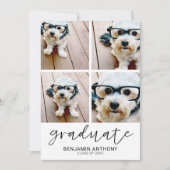 4 Foto Collage Graduate Script - Graduierungsparte Einladung (Vorderseite)