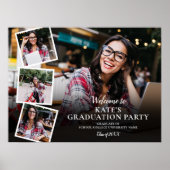 4 Foto Collage Graduation Party Welcome SIgn Poster (Vorne)