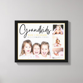 4 Foto Collage Grandkids machen lebensgroßes Zitat Leinwanddruck