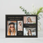 4 Foto Collage Gratulation Graduate Ankündigung (Stehend Vorderseite)
