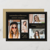 4 Foto Collage Gratulation Graduate Ankündigung (Vorne/Hinten)