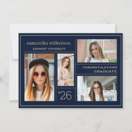 4 Foto Collage Gratulation Graduate Mitteilungskarte