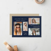 4 Foto Collage Gratulation Graduate Mitteilungskarte (Vorderseite/Rückseite Beispiel)