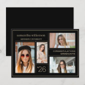 4 Foto Collage Gratulation Graduate Mitteilungskarte (Vorne/Hinten)