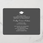 4 Foto Collage Grau & Gold Foil Grad Card Folieneinladung (Rückseite)