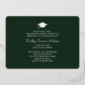 4 Foto Collage Green & Gold Foil Grad Card Folieneinladung (Rückseite)