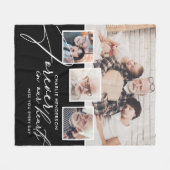 4-Foto Collage Handgeschriebene für immer in unser Fleecedecke (Vorderseite (Horizontal))