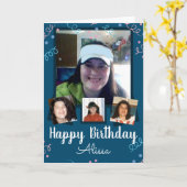 4 Foto Collage Happy Birthday Karte (Gelbe Blume)